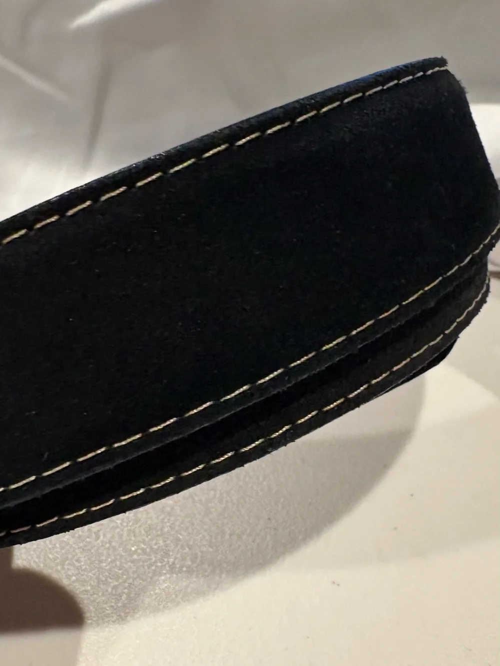 Torino Leather - European Sueded Calfskin Belt - Black. Size 40. 54010